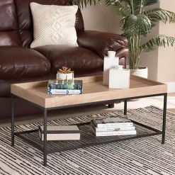 Best Kirklands Home Wood Raised Edge Coffee Table Brown