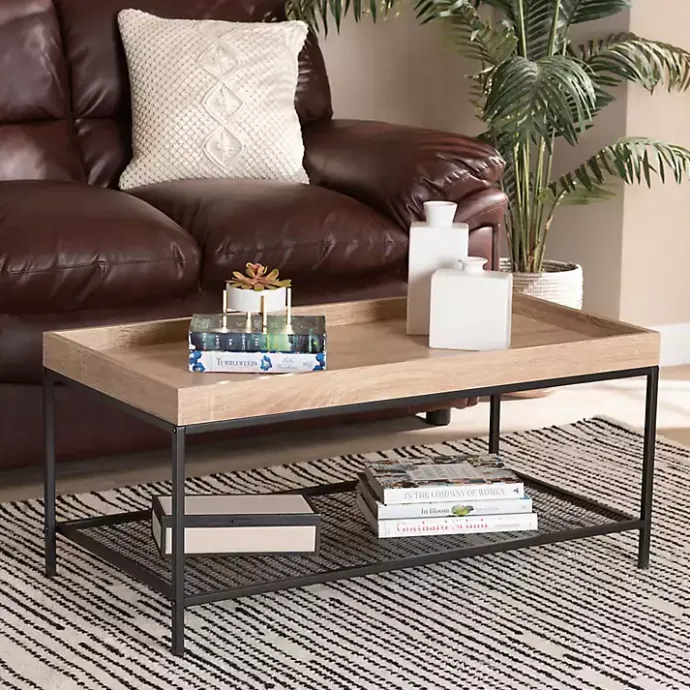Best Kirklands Home Wood Raised Edge Coffee Table Brown