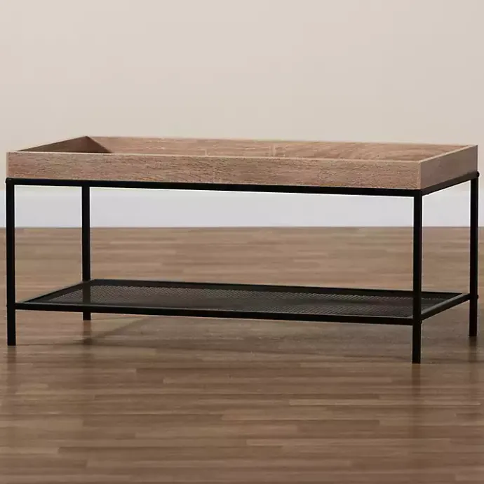 Best Kirklands Home Wood Raised Edge Coffee Table Brown