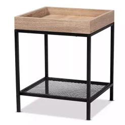Sale Kirklands Home Wood Raised Edge Side Table Brown