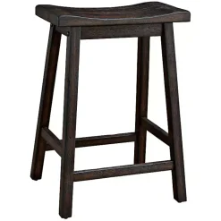New Kirklands Home Wood Rectangular Counter Stools, Set of 2 Brown