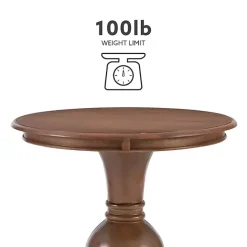 Sale Kirklands Home Wood Round Base Side Table Brown