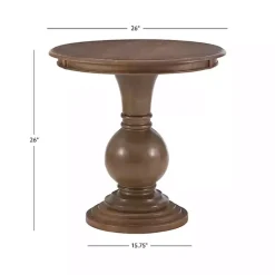 Sale Kirklands Home Wood Round Base Side Table Brown