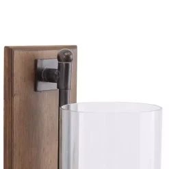 Online Kirklands Home Brown Wood Sconce with Glass Holder