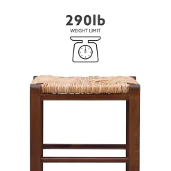 Outlet Kirklands Home Wood Seagrass Backless 2-pc. Bar Stool Set Brown