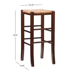 Outlet Kirklands Home Wood Seagrass Backless 2-pc. Bar Stool Set Brown