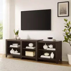 Kirklands Home Wood 6-Shelf Media Cabinet Brown