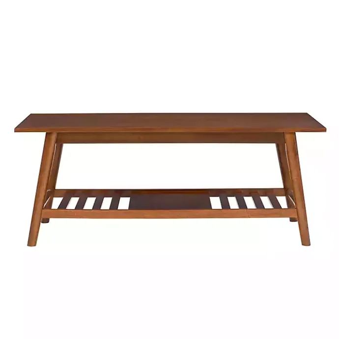 Clearance Kirklands Home Wood Slatted Bottom Shelf Coffee Table Brown