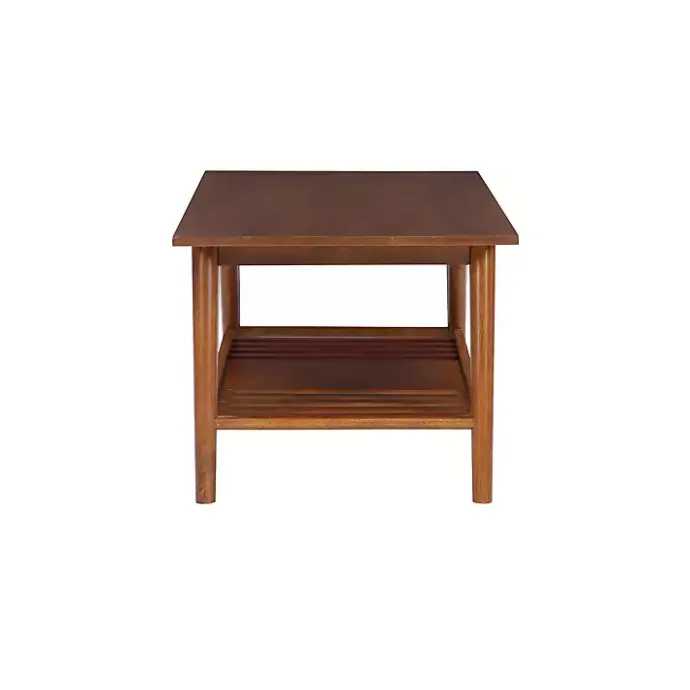 Clearance Kirklands Home Wood Slatted Bottom Shelf Coffee Table Brown
