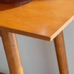 Best Kirklands Home Wood Slatted Bottom Shelf Console Table Brown