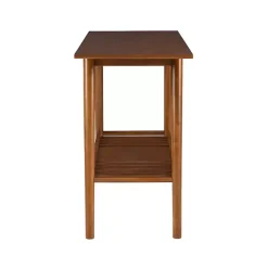 Best Kirklands Home Wood Slatted Bottom Shelf Console Table Brown