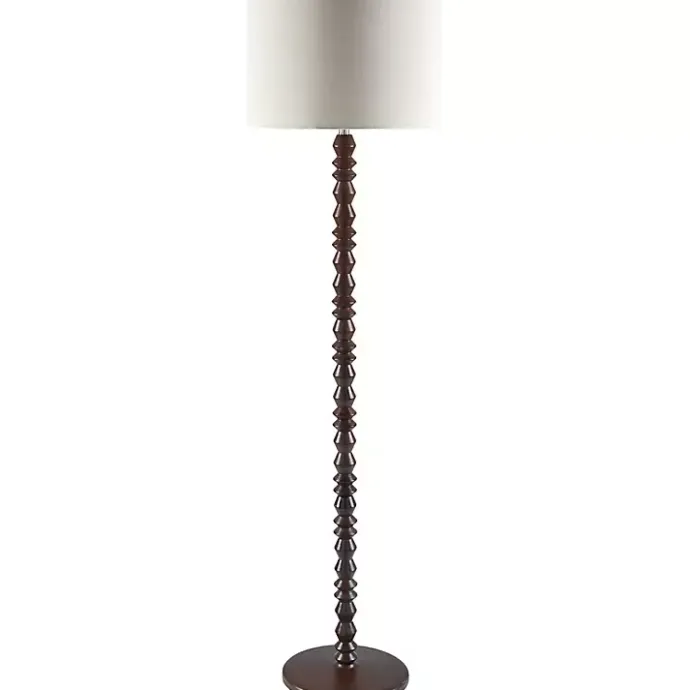 Best Kirklands Home Wood Spindle Paduak Floor Lamp Brown