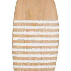 New Kirklands Home Wood Striped Fish Wall Plaques, Set of 2 Brown