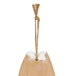 New Kirklands Home Wood Striped Fish Wall Plaques, Set of 2 Brown