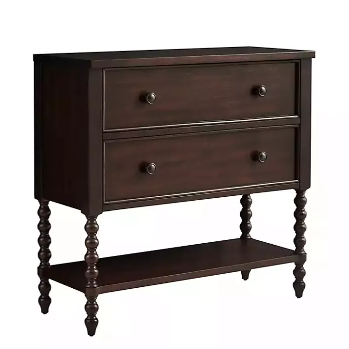 Sale Kirklands Home Wood Turned Legs 2-Drawer Chest Brown