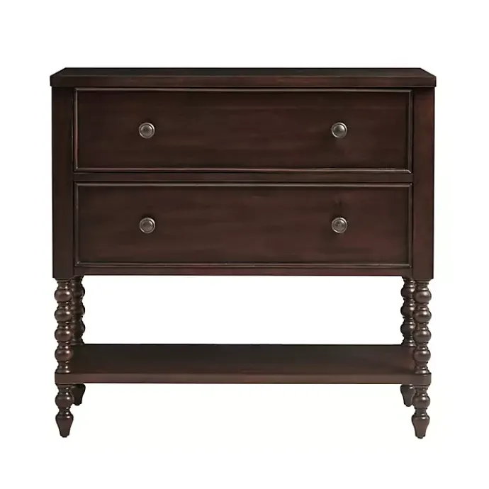 Sale Kirklands Home Wood Turned Legs 2-Drawer Chest Brown