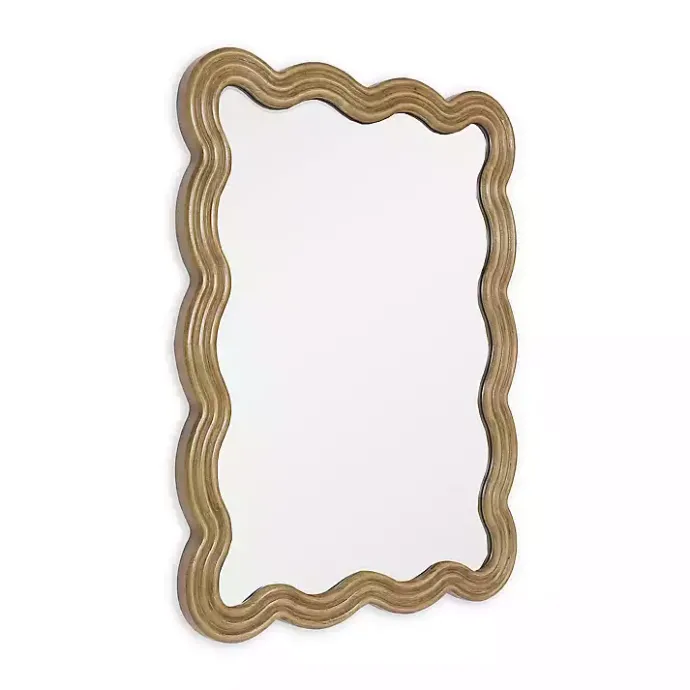 Sale Kirklands Home Brown Wood Wavy Adria Wall Mirror