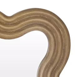 Sale Kirklands Home Brown Wood Wavy Adria Wall Mirror