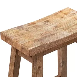Sale Kirklands Home Wooden Saddle Seat Counter Stool Brown