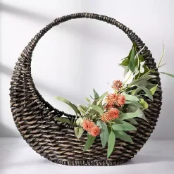 Clearance Kirklands Home Woven Half Moon Basket Brown