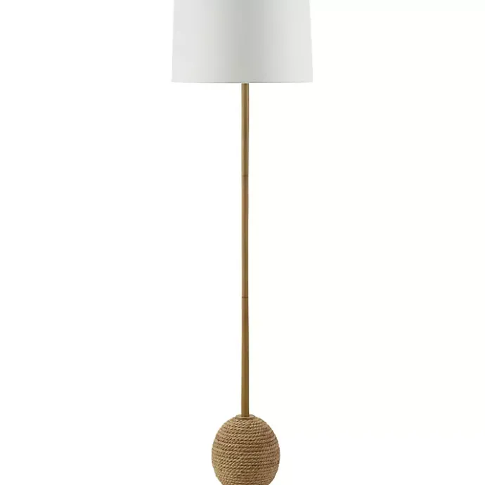 Sale Kirklands Home Brown Woven Marni Floor Lamp White
