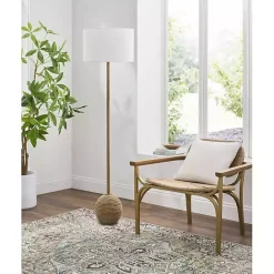 Sale Kirklands Home Brown Woven Marni Floor Lamp White