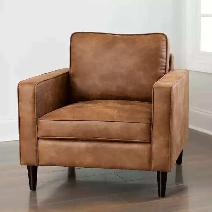 Kirklands Home Wyatt Faux Leather Armchair Brown