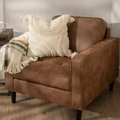 Kirklands Home Wyatt Faux Leather Armchair Brown