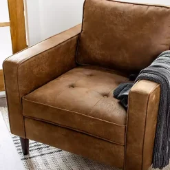 Kirklands Home Wyatt Faux Leather Armchair Brown