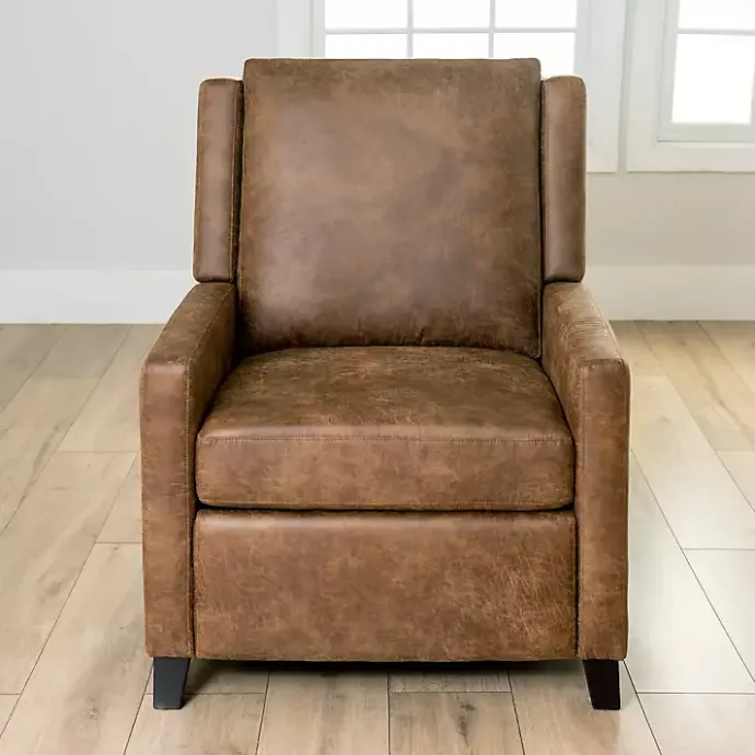 Clearance Kirklands Home Wyatt Faux Leather Recliner Brown
