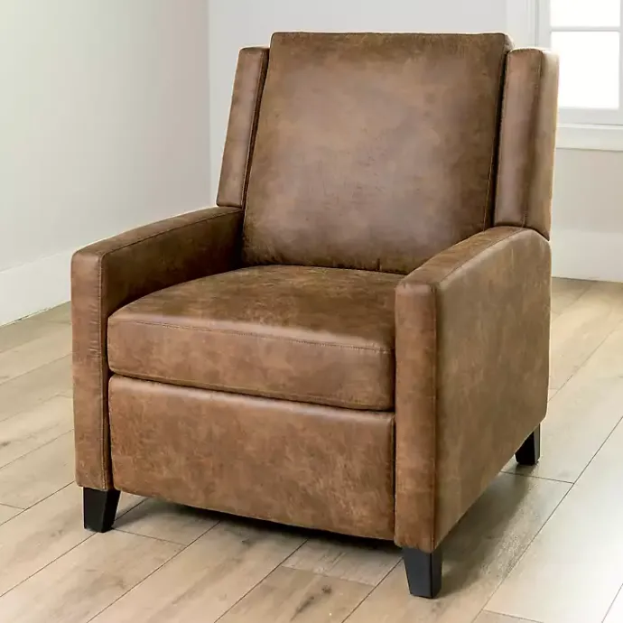 Clearance Kirklands Home Wyatt Faux Leather Recliner Brown