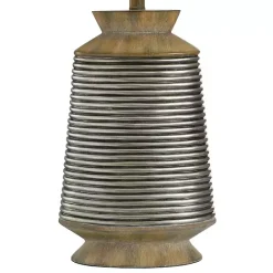 Sale Kirklands Home Brushed Gold Ribbed Table Lamp Ivory