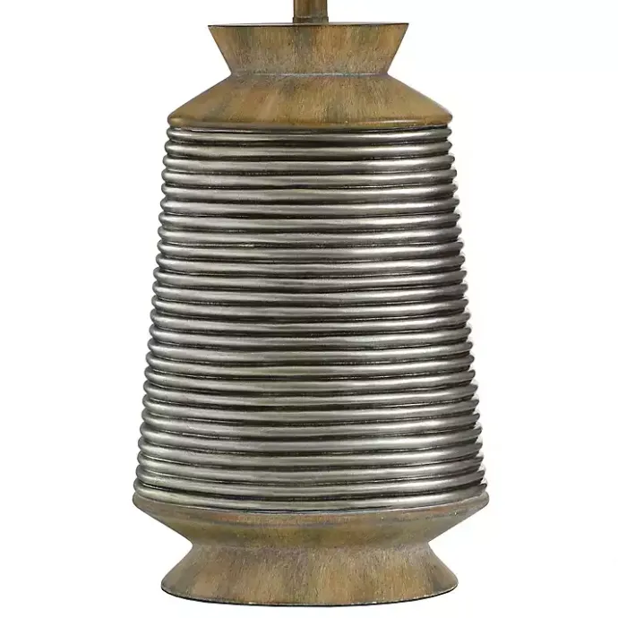 Sale Kirklands Home Brushed Gold Ribbed Table Lamp Ivory