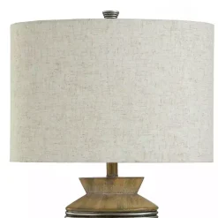 Sale Kirklands Home Brushed Gold Ribbed Table Lamp Ivory