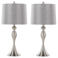 Kirklands Home Brushed Nickel Ashley Table Lamps, Set of 2