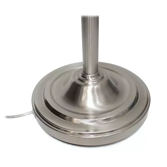 Hot Kirklands Home Brushed Nickel Base Marble Glass Shade Floor Lamp Gray