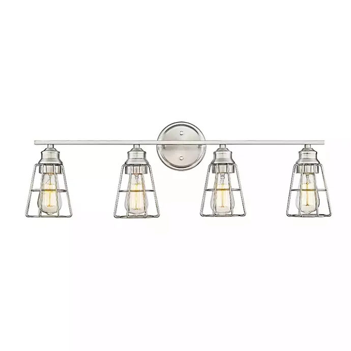 Outlet Kirklands Home Brushed Nickel Cage Shade Vanity Light Silver