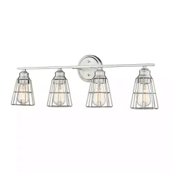 Outlet Kirklands Home Brushed Nickel Cage Shade Vanity Light Silver