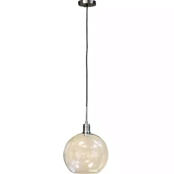 Outlet Kirklands Home Brushed Nickel Glass Globe Pendant Light Silver