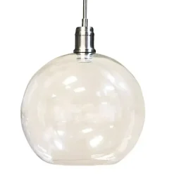 Outlet Kirklands Home Brushed Nickel Glass Globe Pendant Light Silver