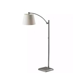 Outlet Kirklands Home Brushed Adjustable Arm Floor Lamp Silver