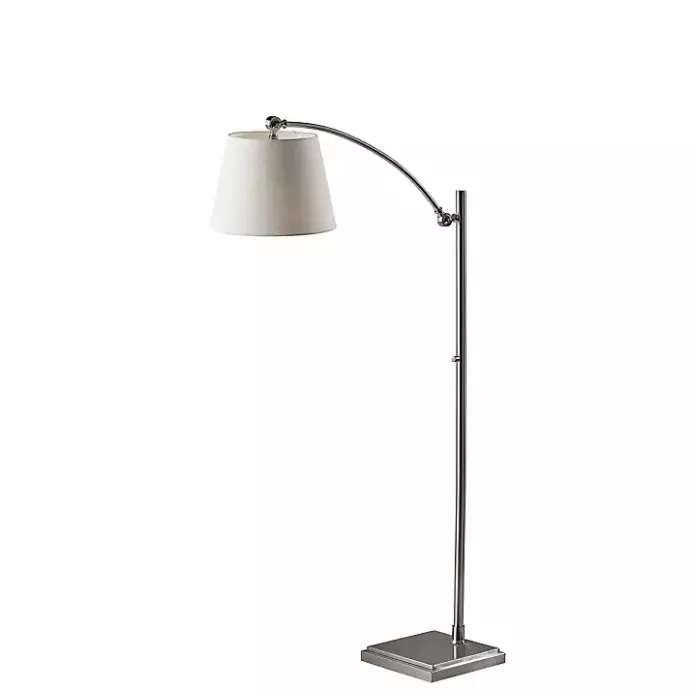 Outlet Kirklands Home Brushed Adjustable Arm Floor Lamp Silver