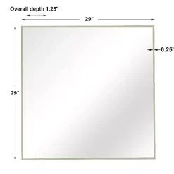 Best Kirklands Home Brushed Metal Square Framed Mirror Silver