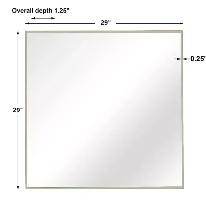 Best Kirklands Home Brushed Metal Square Framed Mirror Silver