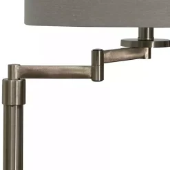 Discount Kirklands Home Brushed Steel Adjustable Swing Arm Floor Lamp Tan