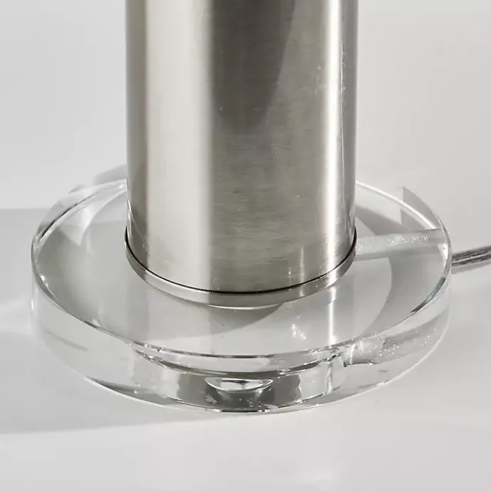 Best Kirklands Home Brushed Steel Cylinder Table Lamp White