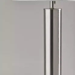 Best Kirklands Home Brushed Steel Cylinder Table Lamp White