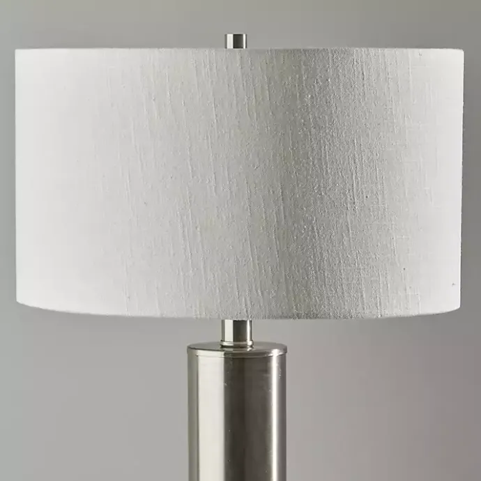 Best Kirklands Home Brushed Steel Cylinder Table Lamp White