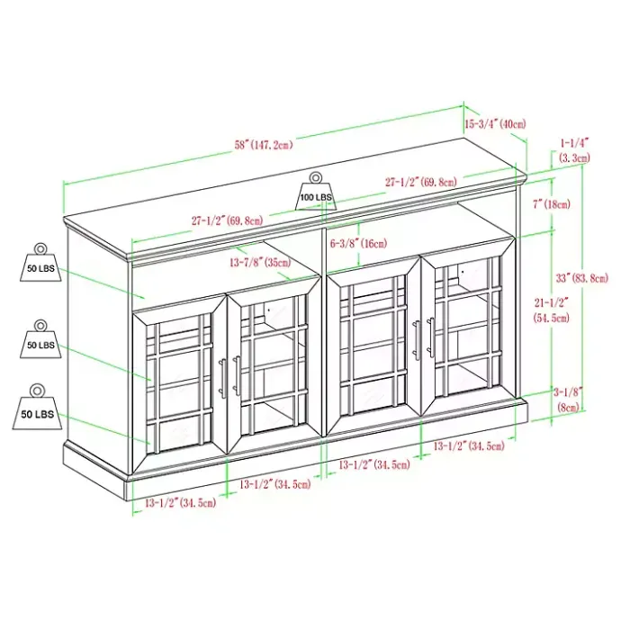 Clearance Kirklands Home Brushed Window Pane TV Stand White