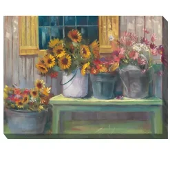 Best Kirklands Home Buckets of Floral Bliss Outdoor Canvas Art Print